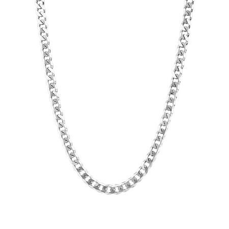 60cm (24") 7mm-7.5mm Width Curb Chain in Sterling Silver