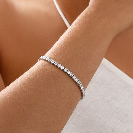 Tennis Bracelet with Cubic Zirconia in Sterling Silver Tennis Bracelet with Cubic Zirconia in Sterling Silver