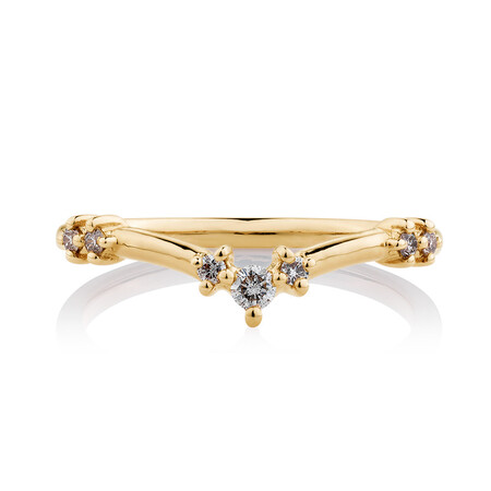 Chevron Stacker Ring with 0.12 Carat TW of Diamonds in 10kt Yellow Gold Chevron Stacker Ring with 0.12 Carat TW of Diamonds in 10kt Yellow Gold