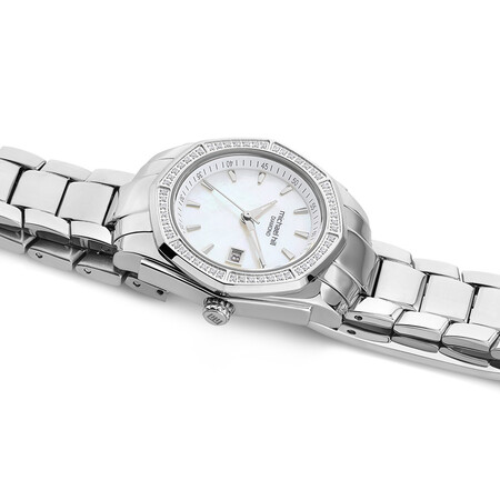 Ladies Mother of Pearl Watch with 0.28 Carat TW of Diamonds in Stainless Steel Ladies Mother of Pearl Watch with 0.28 Carat TW of Diamonds in Stainless Steel