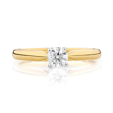 Evermore Solitaire Engagement Ring With 0.34 Carat TW Of Diamonds In 14ct Yellow & White Gold Evermore Solitaire Engagement Ring With 0.34 Carat TW Of Diamonds In 14ct Yellow & White Gold