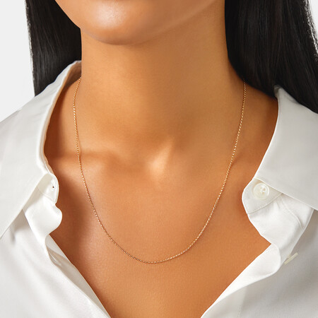 50cm (20") 1mm Width Diamond Cut Belcher Chain in 18kt Yellow Gold 50cm (20") 1mm Width Diamond Cut Belcher Chain in 18kt Yellow Gold