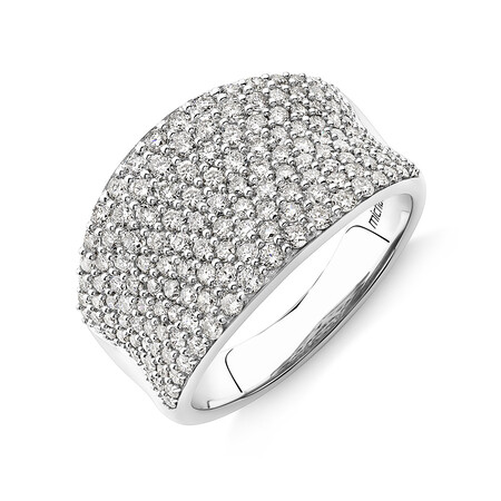 Pave Classic Ring with 1.50 Carat TW Diamond in 14ct White Gold Pave Classic Ring with 1.50 Carat TW Diamond in 14ct White Gold