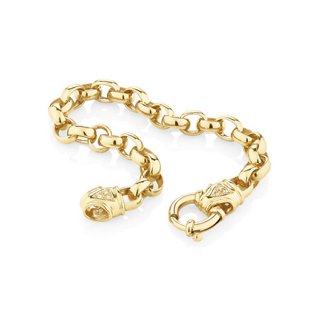 19cm (7.5") 7mm-7.5mm Width Diamond Set Belcher Bracelet in 10kt Yellow Gold 19cm (7.5") 7mm-7.5mm Width Diamond Set Belcher Bracelet in 10kt Yellow Gold