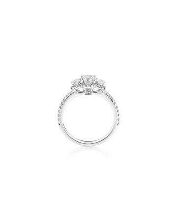 Sir Michael Hill Designer Three Stone Halo Engagement Ring with 1.07 Carat TW of Diamonds in 18ct White Gold Sir Michael Hill Designer Three Stone Halo Engagement Ring with 1.07 Carat TW of Diamonds in 18ct White Gold