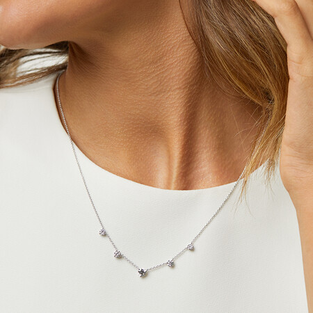 Laboratory-Created 1.25 Carat TW Diamond Necklace in 10ct White Gold Laboratory-Created 1.25 Carat TW Diamond Necklace in 10ct White Gold