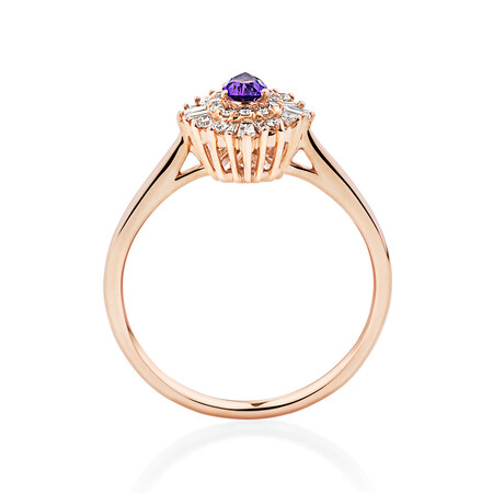 Ballerina Ring with Amethyst & 0.25 Carat TW of Diamonds in 10kt Rose Gold Ballerina Ring with Amethyst & 0.25 Carat TW of Diamonds in 10kt Rose Gold