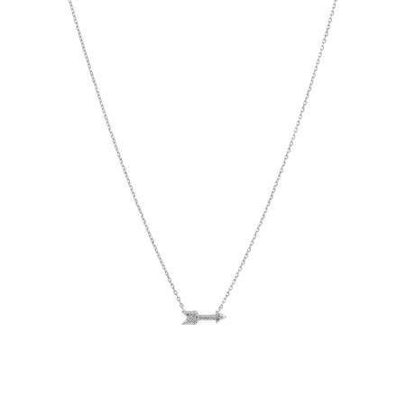 Arrow Necklace with Diamonds in Sterling Silver Arrow Necklace with Diamonds in Sterling Silver