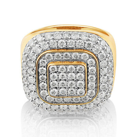 Ring with 3 Carat TW of Diamonds in 10ct Yellow Gold Ring with 3 Carat TW of Diamonds in 10ct Yellow Gold