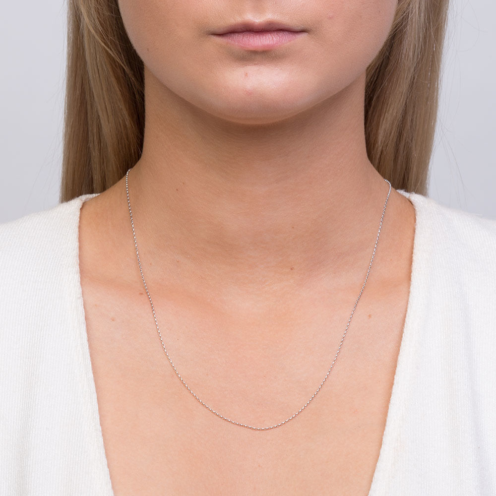 Solid Belcher Chain in 10kt White Gold