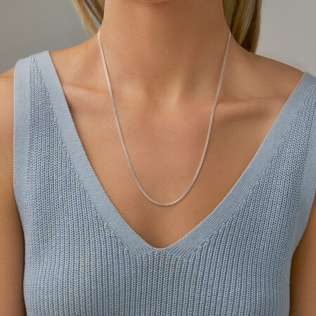 55cm (22") 1.5mm-2mm Width Curb Chain in Sterling Silver 55cm (22") 1.5mm-2mm Width Curb Chain in Sterling Silver