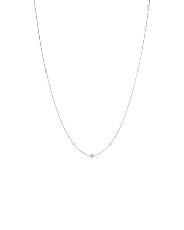Station Necklace With 0.10 Carat TW Diamonds In Sterling Silver Station Necklace With 0.10 Carat TW Diamonds In Sterling Silver