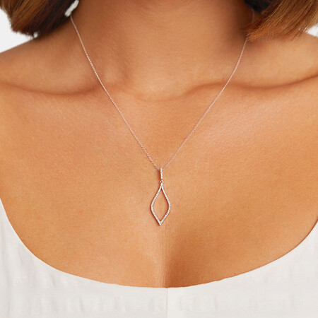 Open Drop Pendant with 0.25 Carat TW of Diamonds in Sterling Silver Open Drop Pendant with 0.25 Carat TW of Diamonds in Sterling Silver