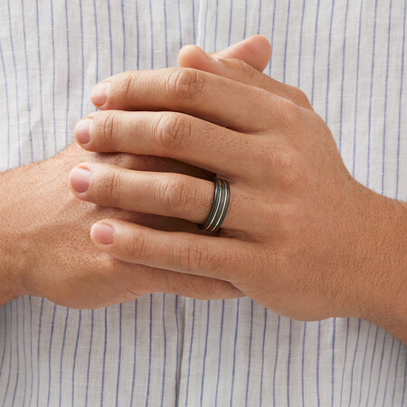Ring in Black Titanium & 10kt Yellow Gold Ring in Black Titanium & 10kt Yellow Gold