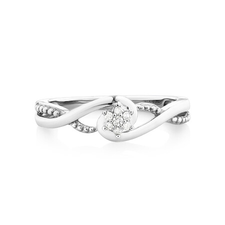 Promise Ring with Diamonds in Sterling Silver Promise Ring with Diamonds in Sterling Silver