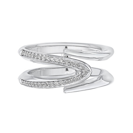 Mark Hill Wishbone Ring with 0.16 Carat TW of Diamonds in Sterling Silver Mark Hill Wishbone Ring with 0.16 Carat TW of Diamonds in Sterling Silver