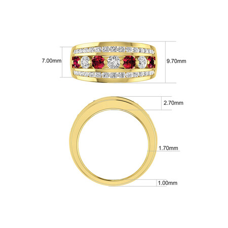Ring with Ruby & 1 Carat TW of Diamonds in 14kt Yellow Gold Ring with Ruby & 1 Carat TW of Diamonds in 14kt Yellow Gold