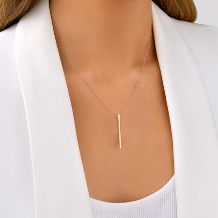 Vertical Bar Pendant in 10ct Rose Gold Vertical Bar Pendant in 10ct Rose Gold