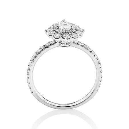 Sir Michael Hill Designer Vintage Floral Engagement Ring with 0.92 Carat TW of Diamonds in 18ct White Gold Sir Michael Hill Designer Vintage Floral Engagement Ring with 0.92 Carat TW of Diamonds in 18ct White Gold