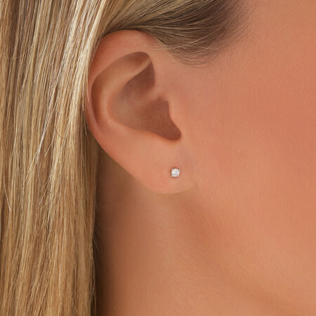 Stud Earrings with 0.15 Carat TW of Diamonds in 10ct White Gold Stud Earrings with 0.15 Carat TW of Diamonds in 10ct White Gold