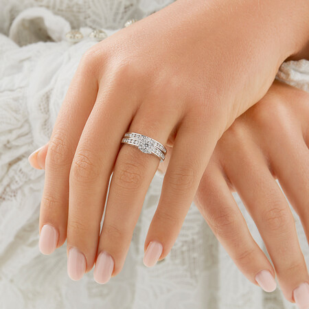 Bridal Set with 1 Carat TW of Diamonds in 14kt White Gold Bridal Set with 1 Carat TW of Diamonds in 14kt White Gold