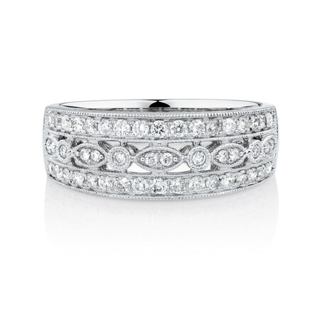 Fancy Ring with 0.50 Carat TW of Diamonds in 10ct White Gold Fancy Ring with 0.50 Carat TW of Diamonds in 10ct White Gold