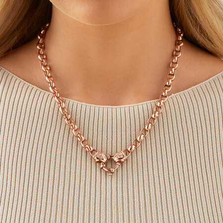 45cm (18") Diamond Set Solid Belcher Chain in 10kt Rose Gold 45cm (18") Diamond Set Solid Belcher Chain in 10kt Rose Gold