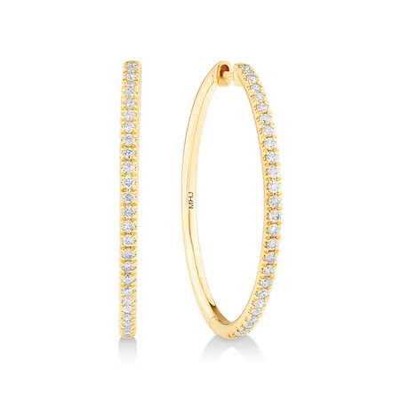 Huggies with 0.60 Carat TW of Diamonds in 10kt Yellow Gold Huggies with 0.60 Carat TW of Diamonds in 10kt Yellow Gold