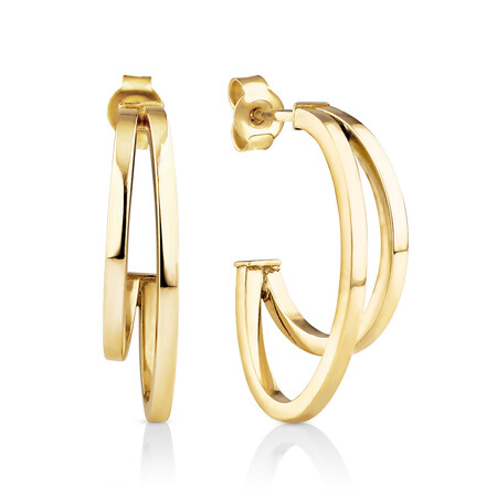 Small Half Hoop Earrings In 10ct Yellow Gold Small Half Hoop Earrings In 10ct Yellow Gold