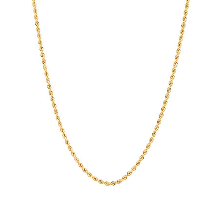 60cm (24") Hollow Rope Chain in 10ct Yellow Gold 60cm (24") Hollow Rope Chain in 10ct Yellow Gold