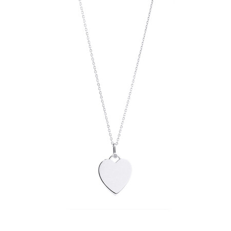 Heart Compass Pendant with Diamonds in Sterling Silver Heart Compass Pendant with Diamonds in Sterling Silver