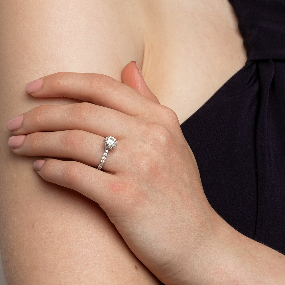 Sir Michael Hill Designer Engagement Ring With 2.02 Carat TW Of Diamonds In 14ct White & Rose Gold