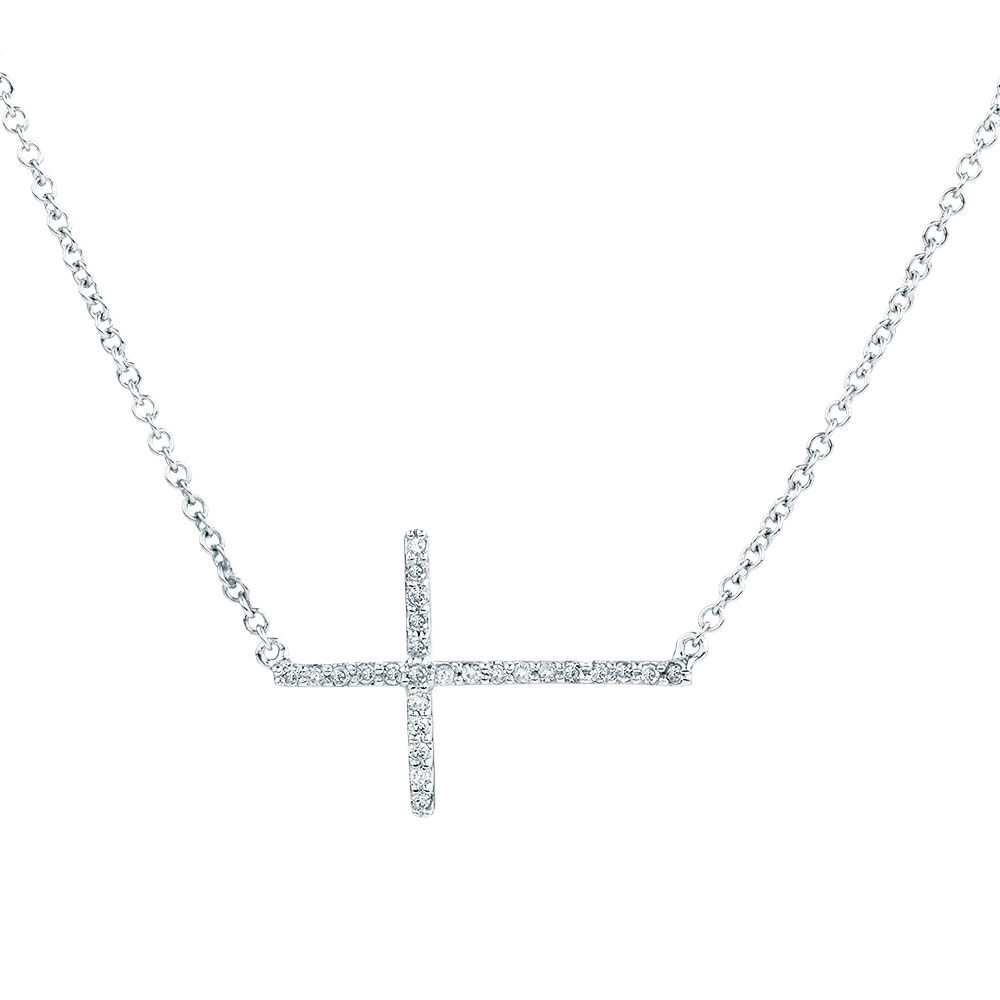 Cross Pendant with Diamonds in Sterling 