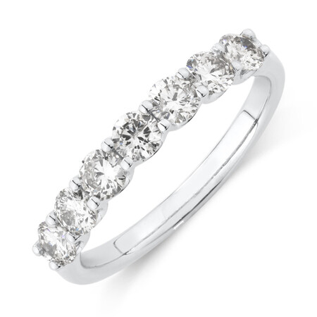 Wedding Band with 0.90 Carat TW of Diamonds in 10ct White Gold Wedding Band with 0.90 Carat TW of Diamonds in 10ct White Gold