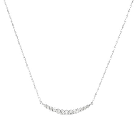 Graduated Bar Necklace with 0.20 Carat TW of Diamonds in 10kt White Gold Graduated Bar Necklace with 0.20 Carat TW of Diamonds in 10kt White Gold