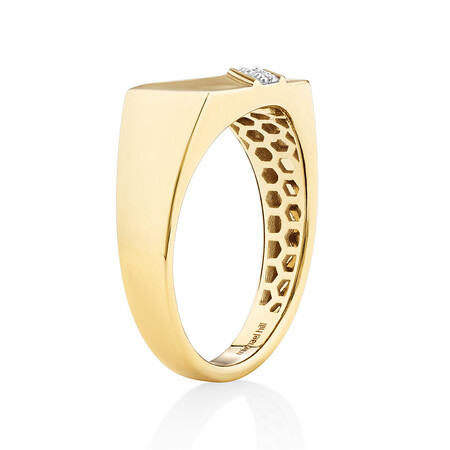 Men's Ring with 0.10 Carat TW of Diamonds In 10kt Yellow Gold Men's Ring with 0.10 Carat TW of Diamonds In 10kt Yellow Gold