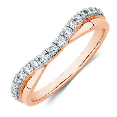 Wedding Band with 1/4 Carat TW of Diamonds in 10kt Rose Gold Wedding Band with 1/4 Carat TW of Diamonds in 10kt Rose Gold