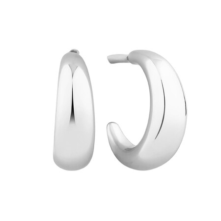 Sculpture Hoop Earrings In Sterling Silver Sculpture Hoop Earrings In Sterling Silver