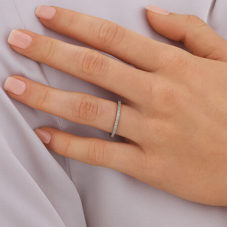 Wedding Band with 1/5 Carat TW of Diamonds in 14ct White Gold Wedding Band with 1/5 Carat TW of Diamonds in 14ct White Gold