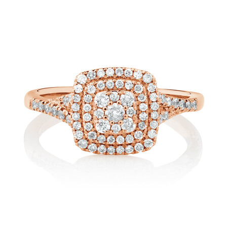 Engagement Ring with 1/2 Carat TW of Diamonds in 10ct Rose Gold Engagement Ring with 1/2 Carat TW of Diamonds in 10ct Rose Gold