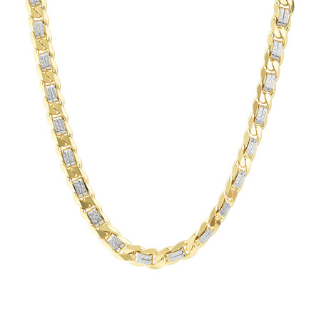55cm (21.6") Curb Chain In 10ct Yellow And White Gold 55cm (21.6") Curb Chain In 10ct Yellow And White Gold