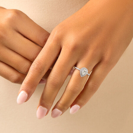 Double Halo Ring with 0.71 Carat TW of Diamonds in 18kt White Gold Double Halo Ring with 0.71 Carat TW of Diamonds in 18kt White Gold