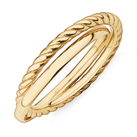 Rope & Polished Double Ring in 10kt Yellow Gold Rope & Polished Double Ring in 10kt Yellow Gold