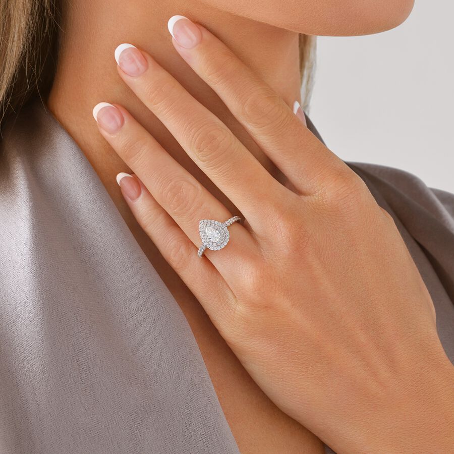 Sir Michael Hill Designer Bridal Double Halo Engagement Ring with 1.20