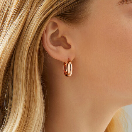 15mm Hoop Earrings in 10kt Rose Gold 15mm Hoop Earrings in 10kt Rose Gold