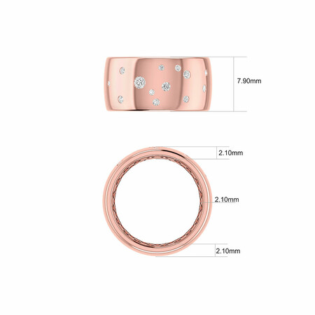 Hammer Set Barrel Ring with 0.25 Carat TW of Diamonds in 10kt Rose Gold Hammer Set Barrel Ring with 0.25 Carat TW of Diamonds in 10kt Rose Gold