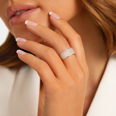 Pave Ring with 1.50 Carat TW of Diamonds in 10kt Yellow Gold Pave Ring with 1.50 Carat TW of Diamonds in 10kt Yellow Gold