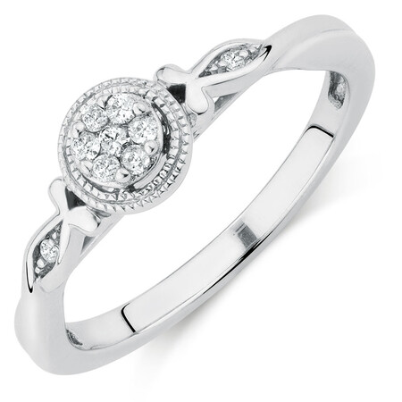 Promise Ring with Diamonds in Sterling Silver Promise Ring with Diamonds in Sterling Silver