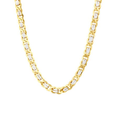 55cm (21.6") Curb Chain In 10ct Yellow And White Gold 55cm (21.6") Curb Chain In 10ct Yellow And White Gold
