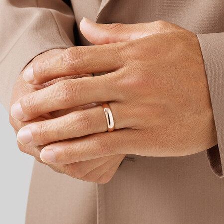 5mm High Domed Wedding Band in 10kt Rose Gold 5mm High Domed Wedding Band in 10kt Rose Gold